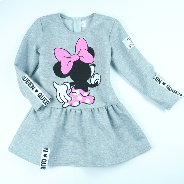 Girls' Long Sleeve Grey Dress (2-8y)