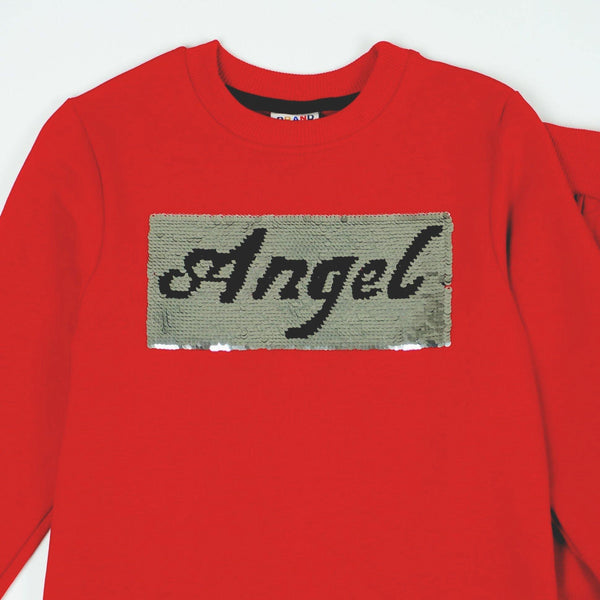 Girls' Reversible Sequin 'Angel' Red Tracksuit (4-10y) - Clothes4Kids