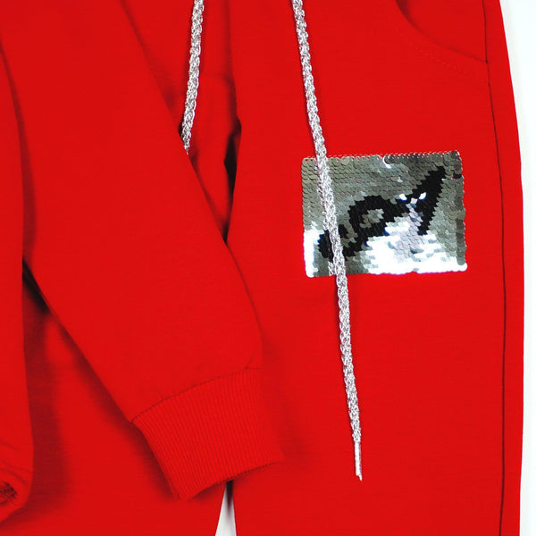 Girls' Reversible Sequin 'Angel' Red Tracksuit (4-10y) - Clothes4Kids