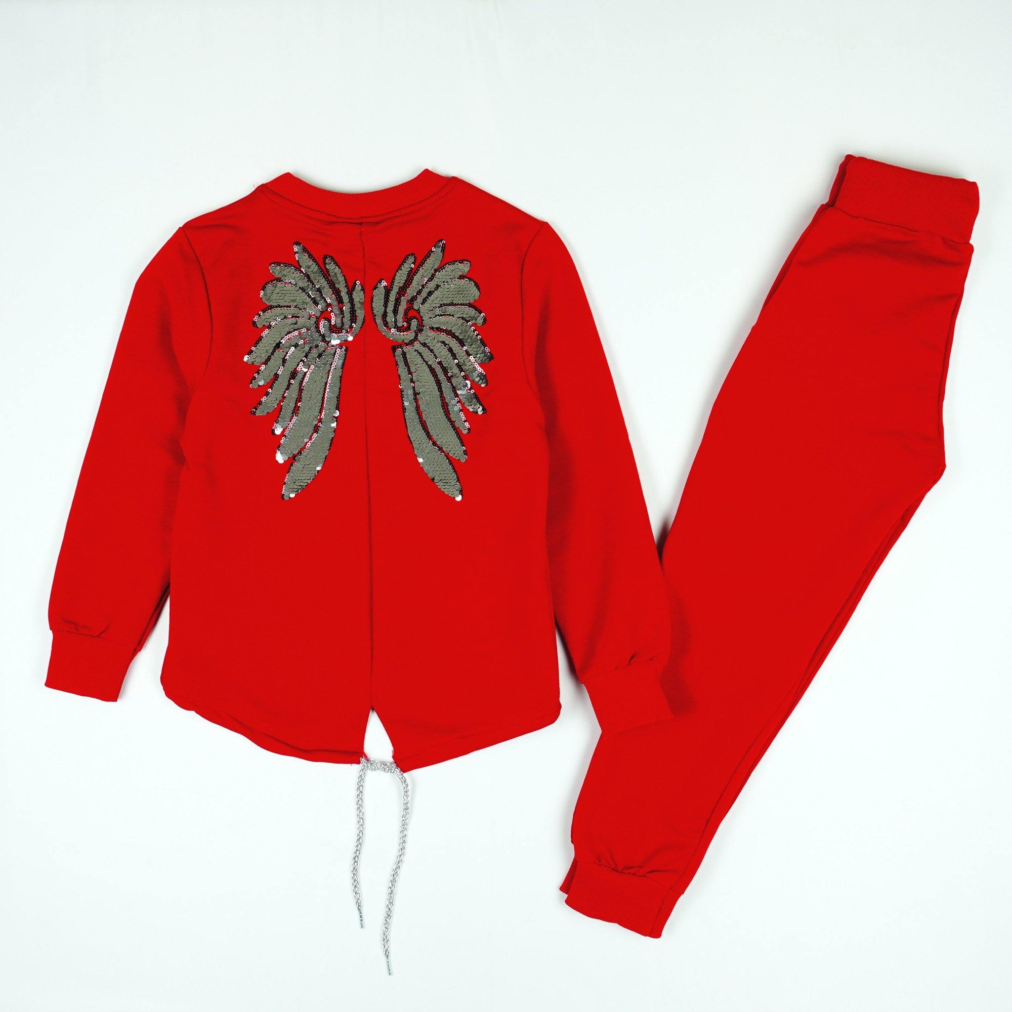 Girls' Reversible Sequin 'Angel' Red Tracksuit (4-10y) - Clothes4Kids