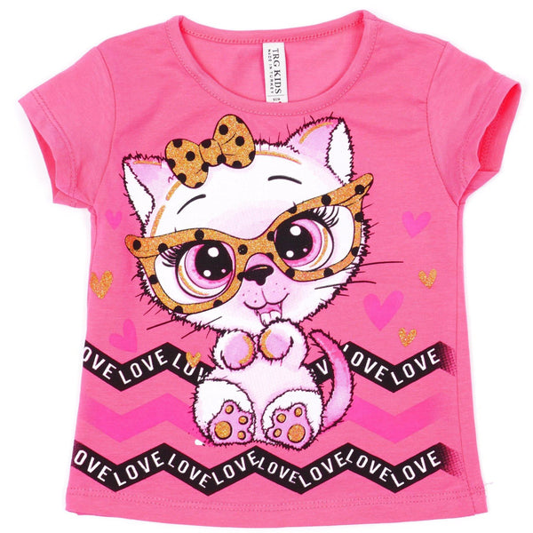 Girls' Cat' Printed T-Shirt (1-7y) - Clothes4Kids