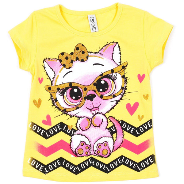 Girls' Cat' Printed T-Shirt (1-7y) - Clothes4Kids