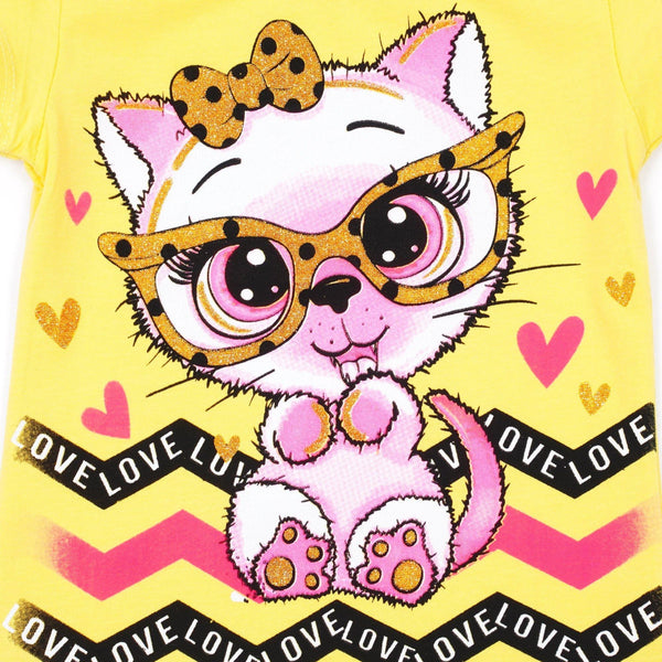 Girls' Cat' Printed T-Shirt (1-7y) - Clothes4Kids