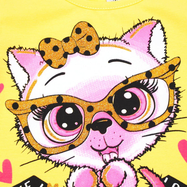 Girls' Cat' Printed T-Shirt (1-7y) - Clothes4Kids