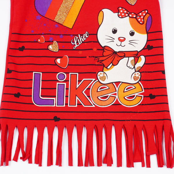 Girls' Likee' Cat' Printed T-Shirt (1-8y) - Clothes4Kids