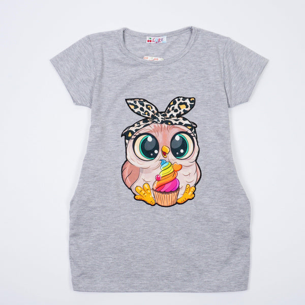Girls' Little Owl ' Short Sleeve Tunic (8-12y) - Clothes4Kids