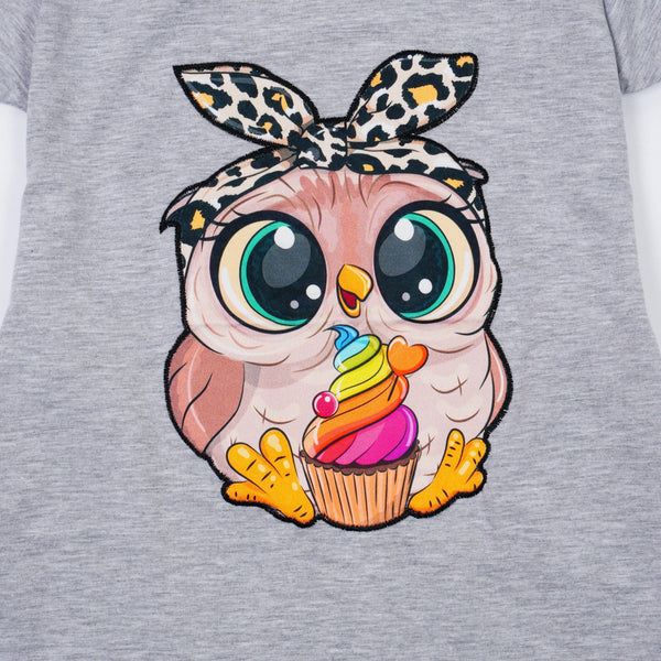Girls' Little Owl ' Short Sleeve Tunic (8-12y) - Clothes4Kids