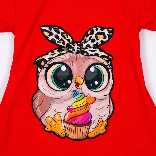 Girls' Little Owl ' Short Sleeve Tunic (4-8y) - Clothes4Kids
