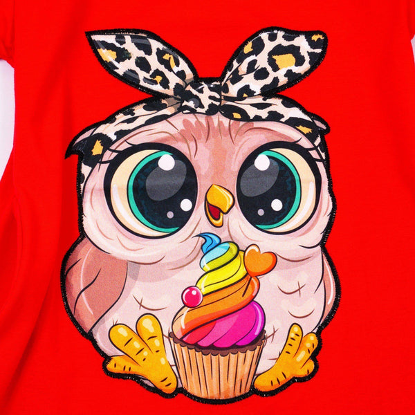 Girls' Little Owl ' Short Sleeve Tunic (4-8y) - Clothes4Kids