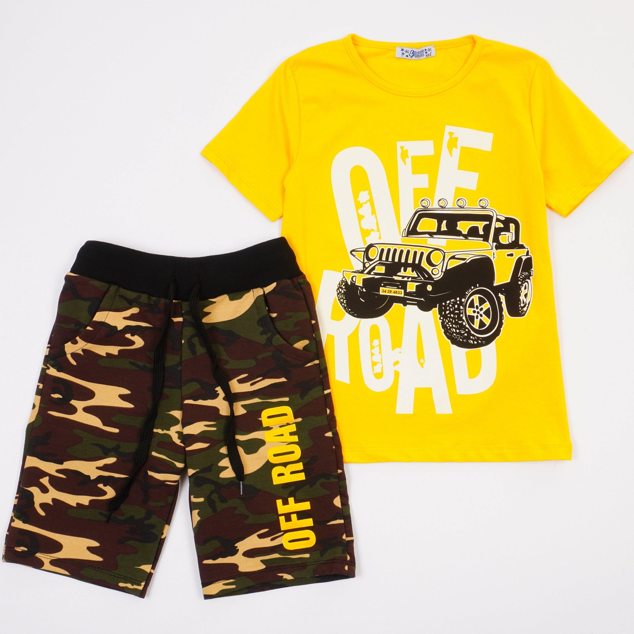 Boys' OFF ROAD' Yellow/Camo Set (6-12y) - Clothes4Kids
