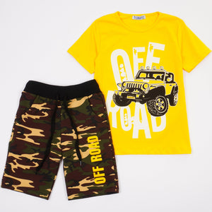 Boys' OFF ROAD' Yellow/Camo Set (6-12y) - Clothes4Kids