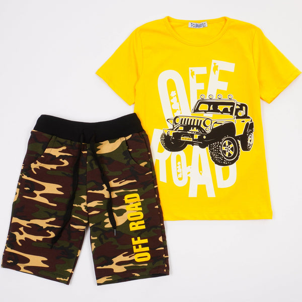 Boys' OFF ROAD' Yellow/Camo Set (6-12y) - Clothes4Kids