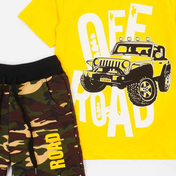 Boys' OFF ROAD' Yellow/Camo Set (6-12y) - Clothes4Kids