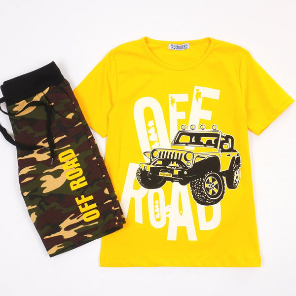 Boys' OFF ROAD' Yellow/Camo Set (6-12y) - Clothes4Kids