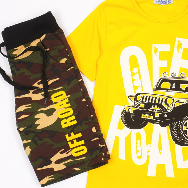 Boys' OFF ROAD' Yellow/Camo Set (6-12y) - Clothes4Kids