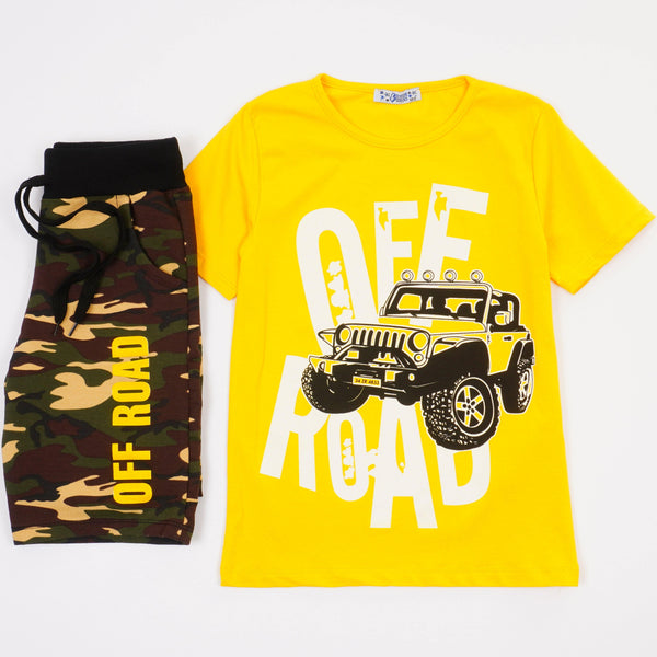 Boys' OFF ROAD' Yellow/Camo Set (6-12y) - Clothes4Kids