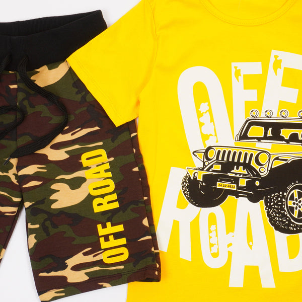 Boys' OFF ROAD' Yellow/Camo Set (6-12y) - Clothes4Kids