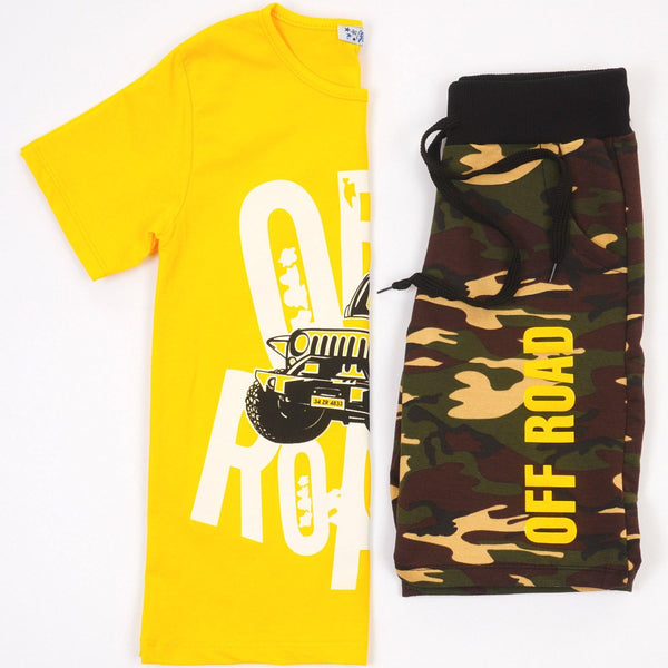 Boys' OFF ROAD' Yellow/Camo Set (6-12y) - Clothes4Kids