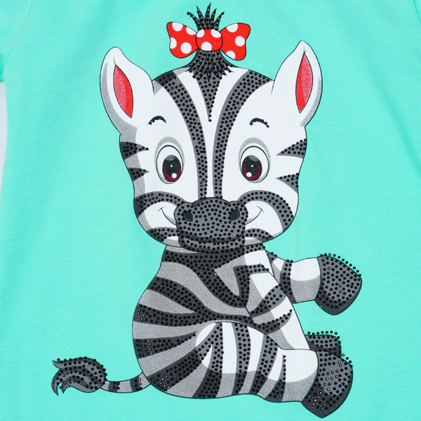 Girls' Little Zebra' Printed Lilac/Mint Set (4-8y) - Clothes4Kids