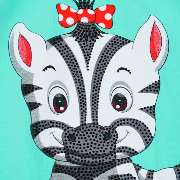 Girls' Little Zebra' Printed Lilac/Mint Set (4-8y) - Clothes4Kids