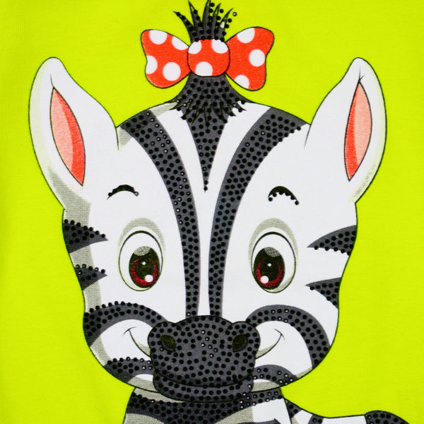 Girls' Little Zebra ' Printed Lime Set (9m-3y) - Clothes4Kids
