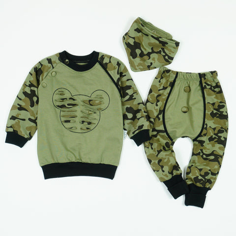 Baby Boy 'Grow with me' Style ' Mickey Mouse ' Green Camo Set (0-9m) - Clothes4Kids