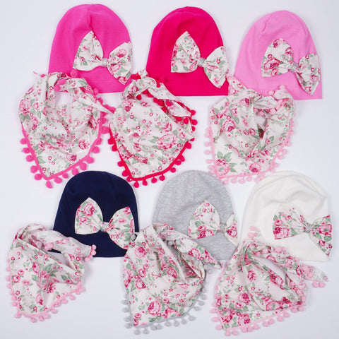Girls' Hat & Scarf Floral Set (1-14y) - Clothes4Kids