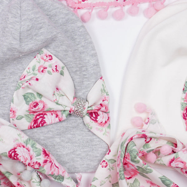 Girls' Hat & Scarf Floral Set (1-14y) - Clothes4Kids