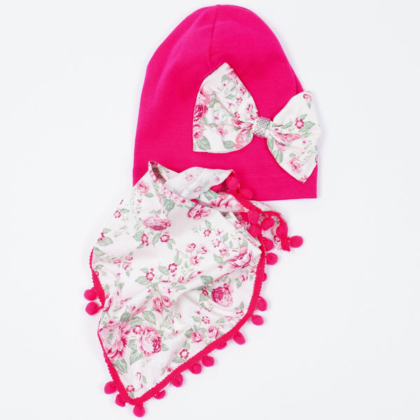 Girls' Hat & Scarf Floral Set (1-14y) - Clothes4Kids