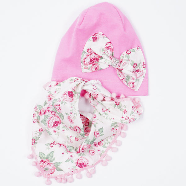 Girls' Hat & Scarf Floral Set (1-14y) - Clothes4Kids