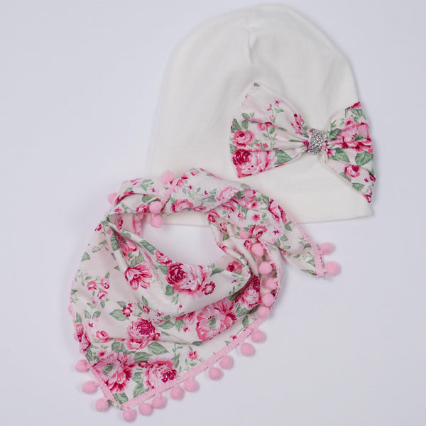 Girls' Hat & Scarf Floral Set (1-14y) - Clothes4Kids