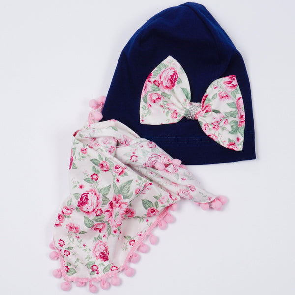 Girls' Hat & Scarf Floral Set (1-14y) - Clothes4Kids