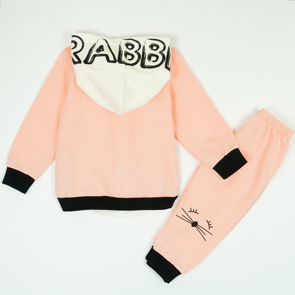 Baby Bunny / 'Rabbit' Printed Light Peach 2pcs Set (3-12m) - Clothes4Kids