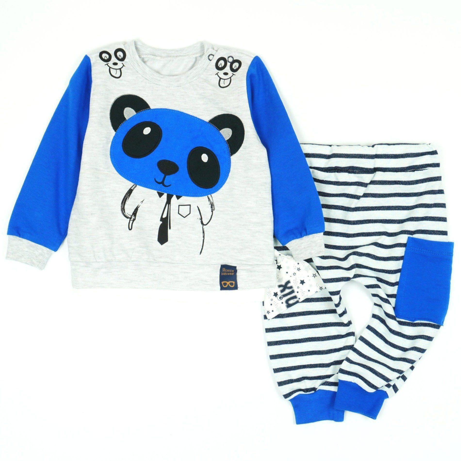 Baby Boy 'Panda' Blue/Red Set (6-24m) - Clothes4Kids