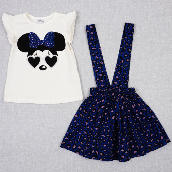 Girls' Minnie Mouse ' Navy Blue/Leopard Print Set (18m-5y) - Clothes4Kids