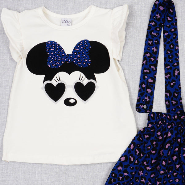 Girls' Minnie Mouse ' Navy Blue/Leopard Print Set (18m-5y) - Clothes4Kids