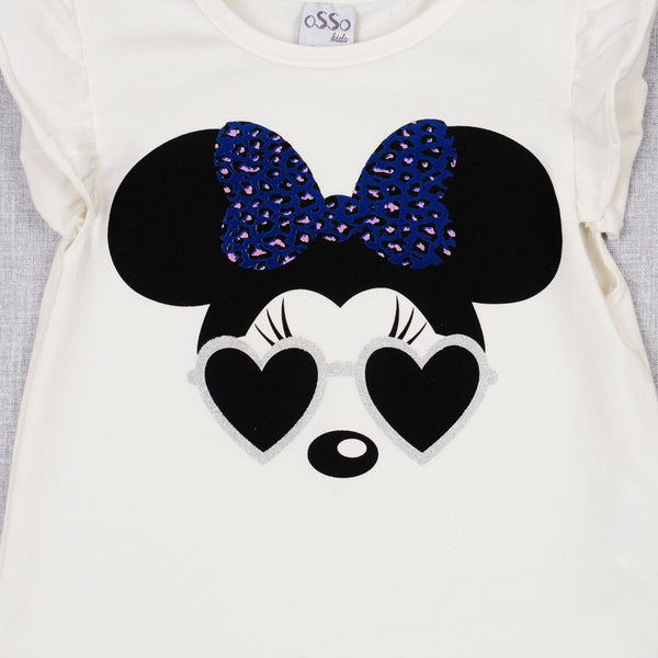 Girls' Minnie Mouse ' Navy Blue/Leopard Print Set (18m-5y) - Clothes4Kids