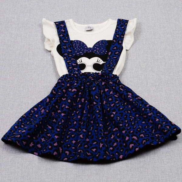 Girls' Minnie Mouse ' Navy Blue/Leopard Print Set (18m-5y) - Clothes4Kids