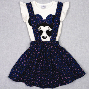 Girls' Minnie Mouse ' Navy Blue/Leopard Print Set (18m-5y) - Clothes4Kids