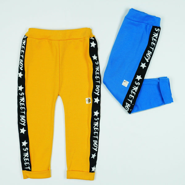 Baby Boy ' Street Boy' Pants / Trousers Blue / Mustard Yellow (6-24m) - Clothes4Kids