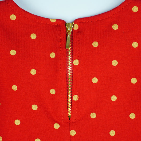 Girls' Disney Minnie Mouse Long Sleeve Polka Dot Red Dress (18m-9y) - Clothes4Kids