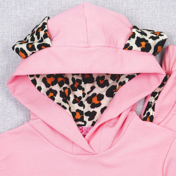 Girls' Minnie' Printed Pastel Pink/Leopard Tracksuit (5-11y) - Clothes4Kids