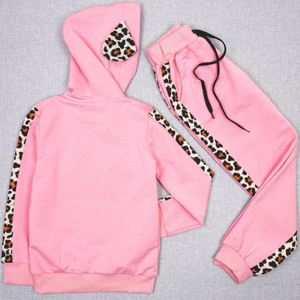 Girls' Minnie' Printed Pastel Pink/Leopard Tracksuit (5-11y) - Clothes4Kids