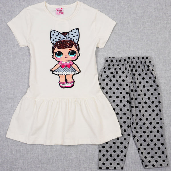 Girls' LOL Doll' Cream/Grey Set (3-8y) - Clothes4Kids