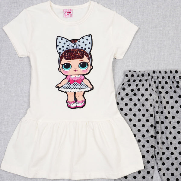 Girls' LOL Doll' Cream/Grey Set (3-8y) - Clothes4Kids