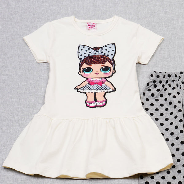 Girls' LOL Doll' Cream/Grey Set (3-8y) - Clothes4Kids