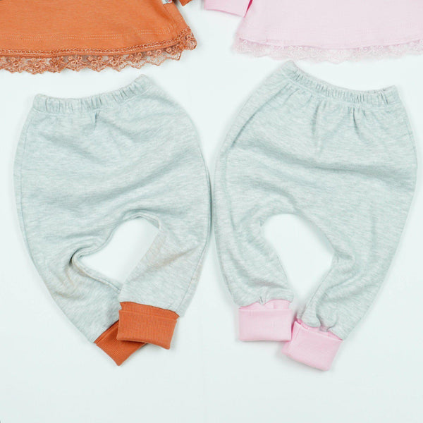 Baby Girl 'Little Bunny' 3pcs 'Grow with Me' Set Pink / Chocolate Brown (0-9m) - Clothes4Kids