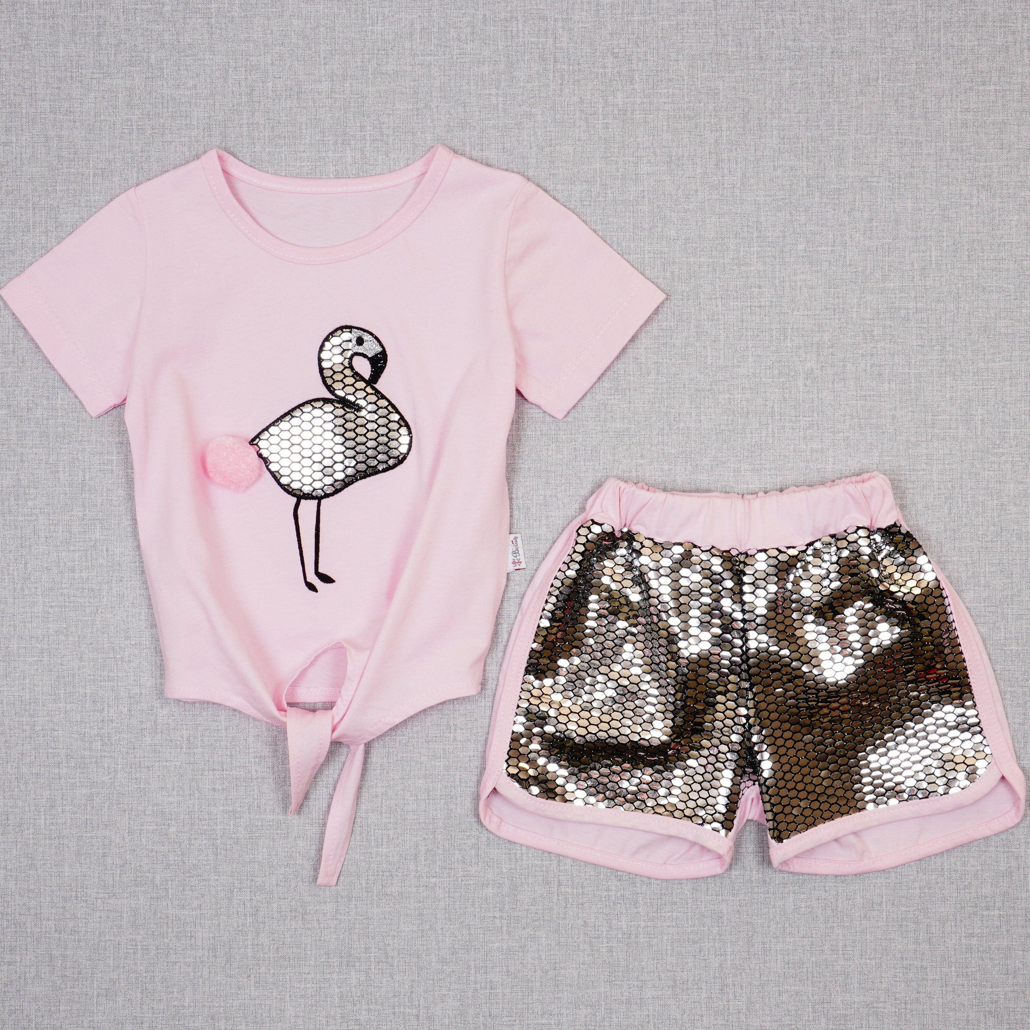 pink shiny flaming set - Clothes4Kids