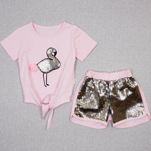 pink shiny flaming set - Clothes4Kids