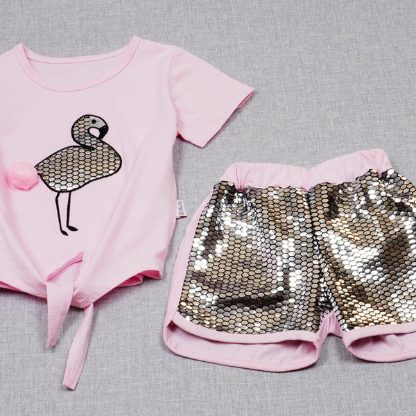 pink shiny flaming set - Clothes4Kids